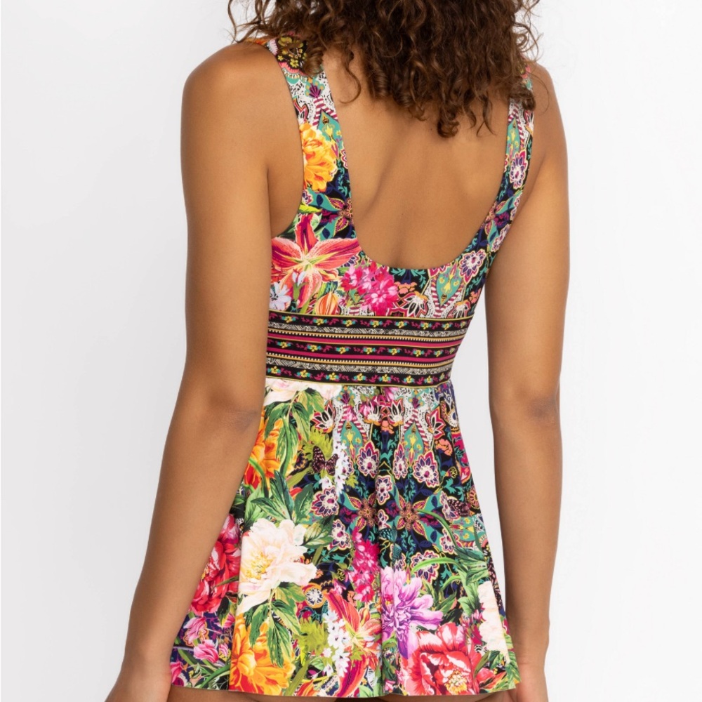 NWT [Johnny Was] Hannah Skirted Floral Printed One-Piece Swimsuit Womens Size XS - Picture 3 of 16